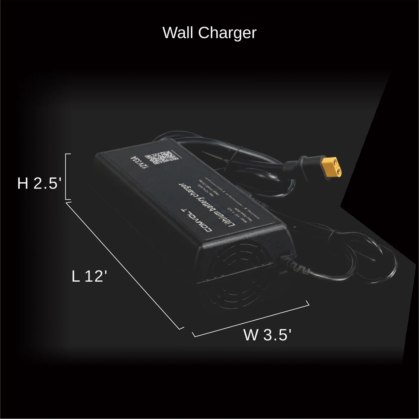 COMVOLT 12V 33A smart AC wall charger for LiFePO₄ power stations