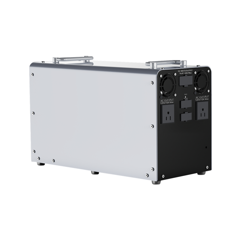 Comvolt 2200 2 kWh power station, rear three-quarter angle close-up