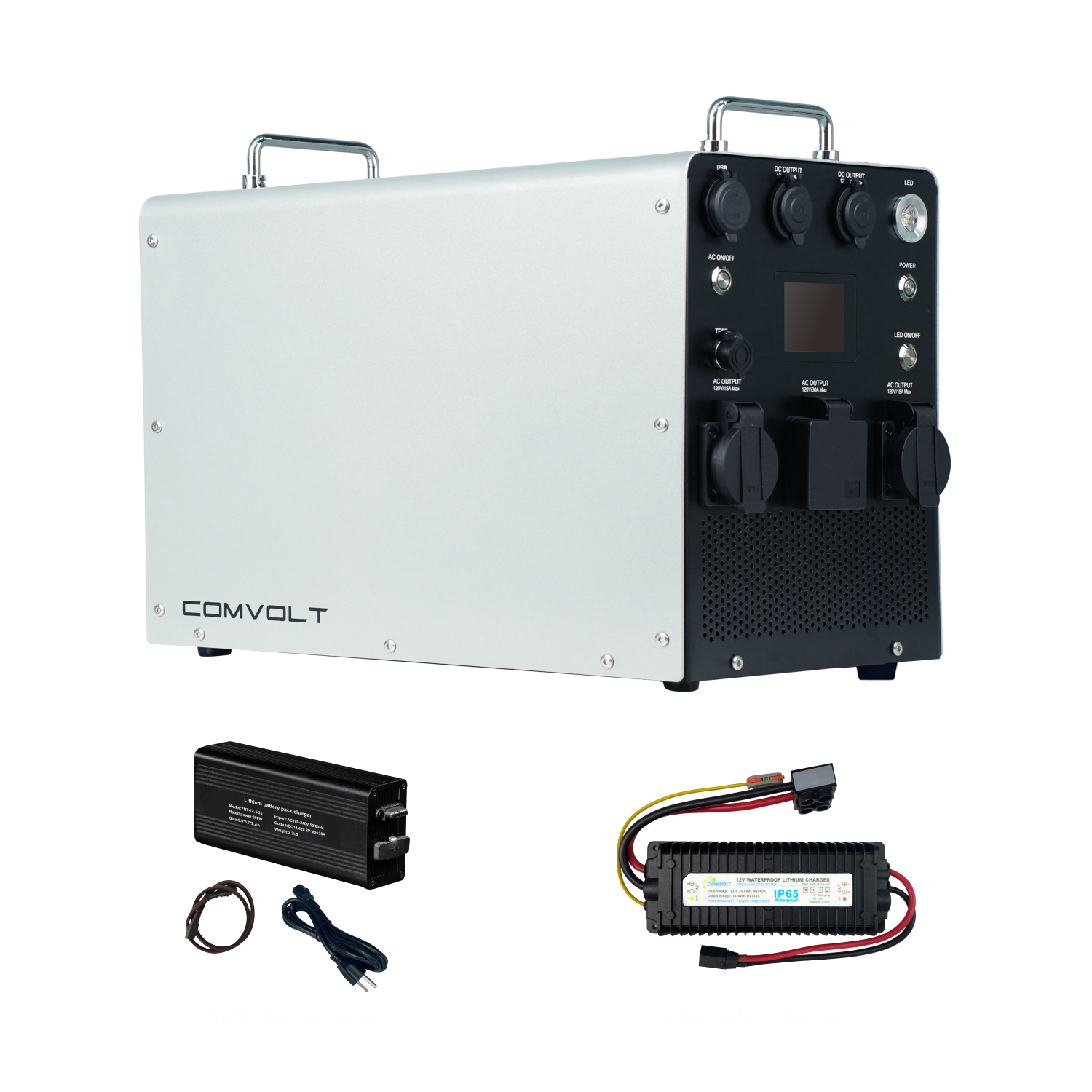 Comvolt 6000 kit — power station with AC charger and DC adapter